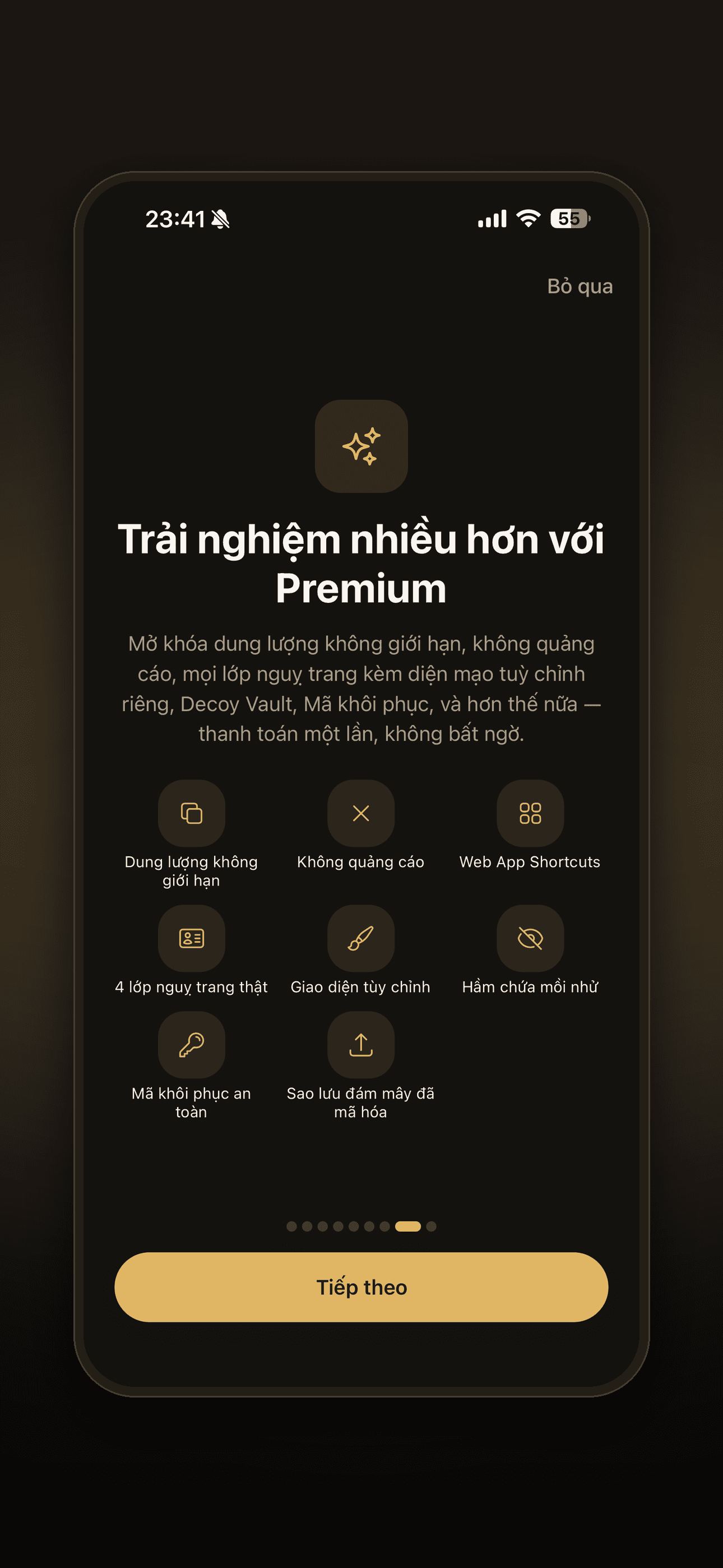 Màn hình nâng cấp Lockboxy Premium